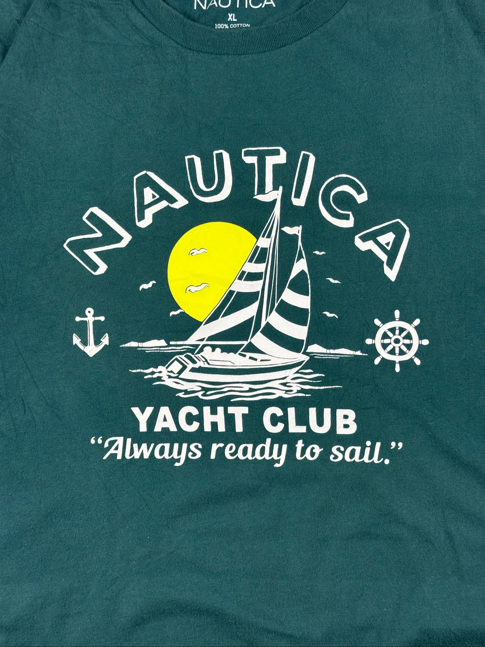 T-shirt graphique Nautica Yacht Club Sailboat vert XL V1500S – photo 4